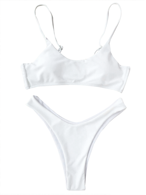 Cami Padded Thong Bathing Suit Suits White - Thong (480x640), Png Download