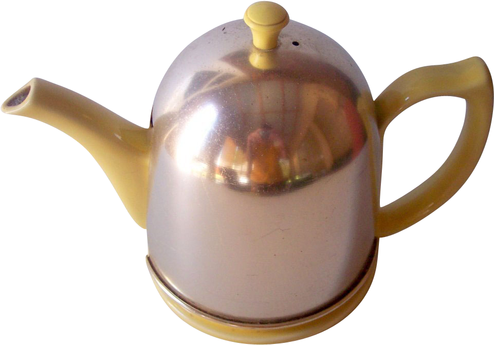 Vintage Hall Teapot With Metal Cozy Canary - Teapot (960x960), Png Download