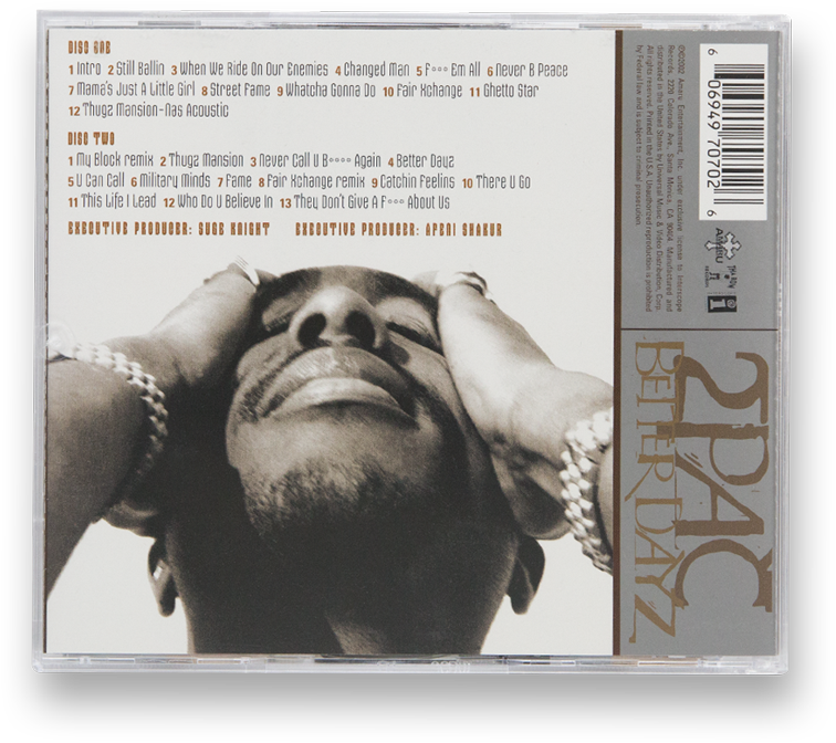 Image - 2pac Better Dayz Back Cover (800x800), Png Download
