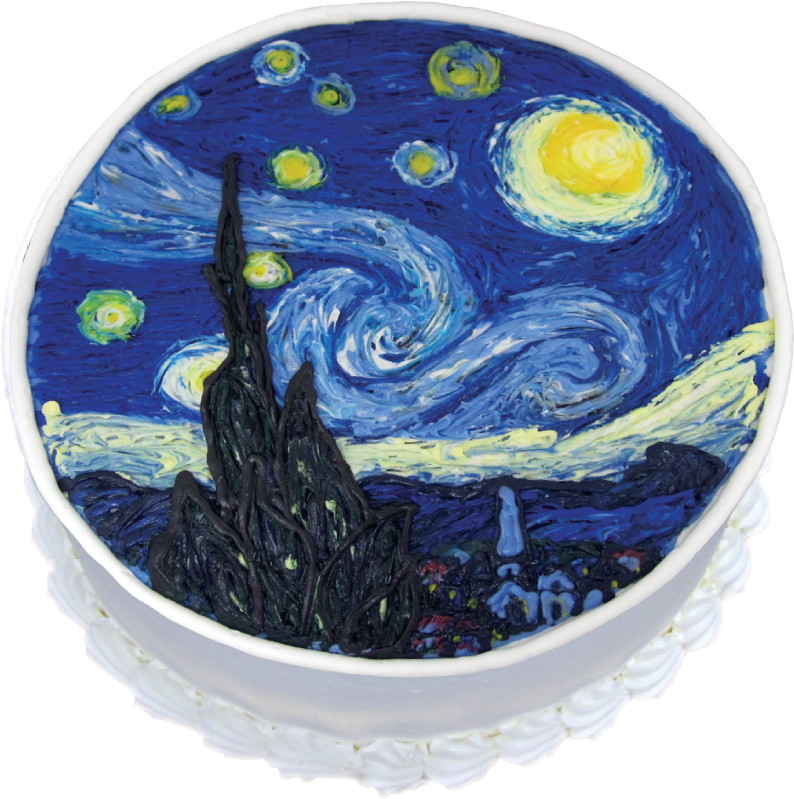 Categories - Van Gogh Starry Night Cake (800x798), Png Download