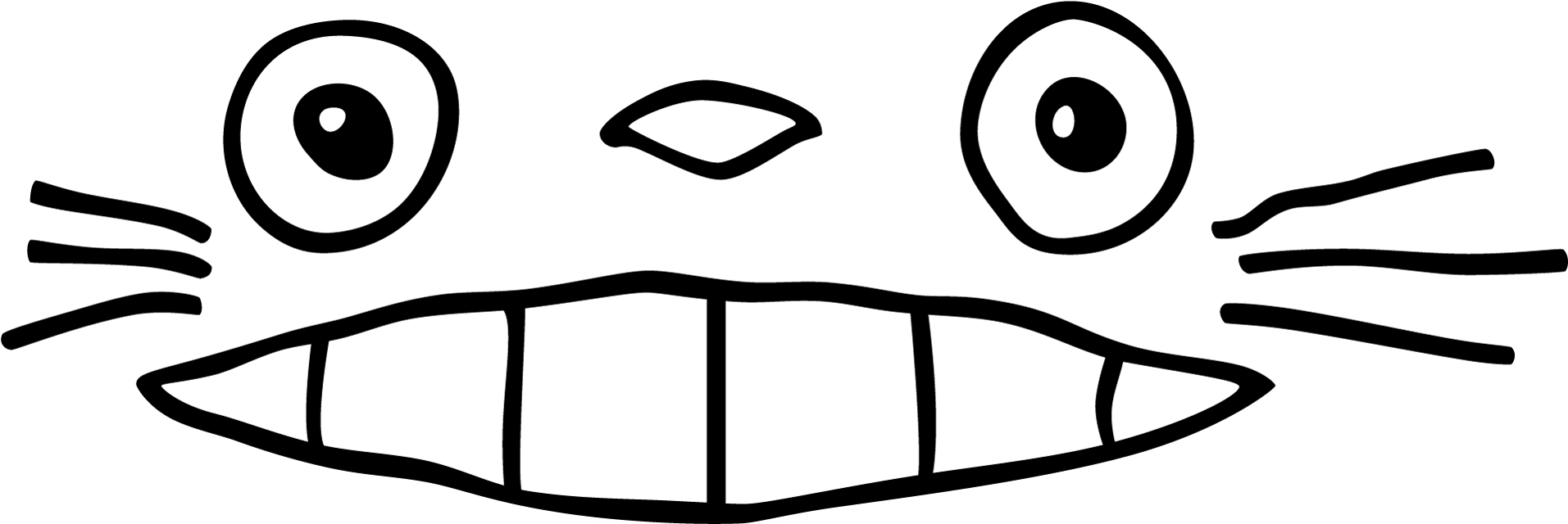 Totoro - Totoro Face Pumpkin Stencil (1920x642), Png Download