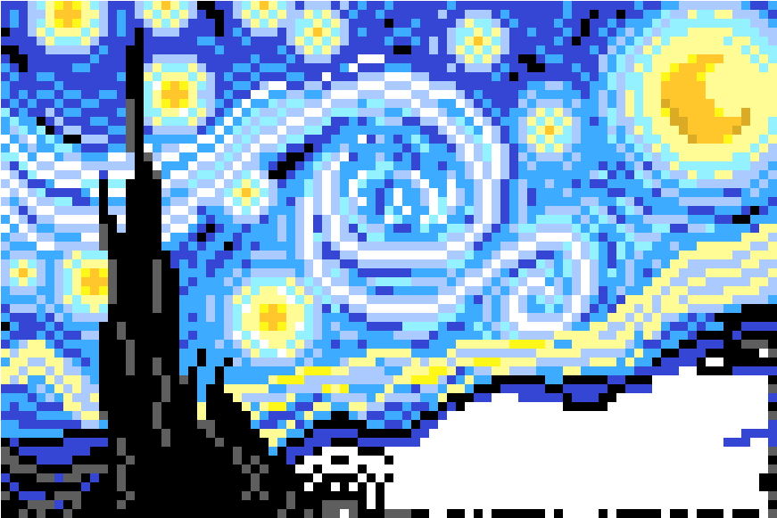 Starry Night Part - Starry Night Perler Beads (890x600), Png Download