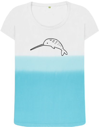 Blue Fade Narwhal Limited Edition Top - T-shirt (640x674), Png Download
