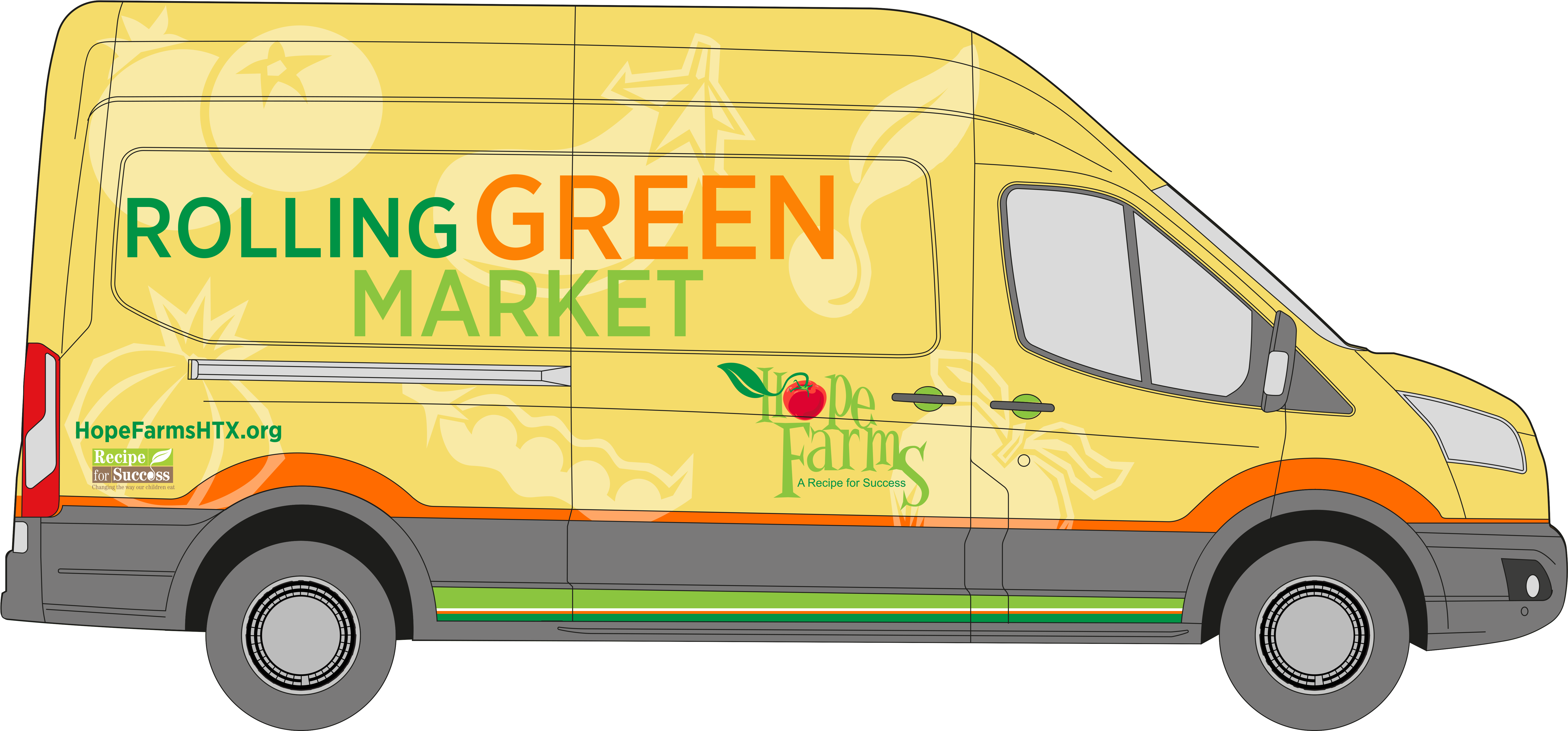 Real Rollinggreenmarket - Compact Van (7218x3395), Png Download