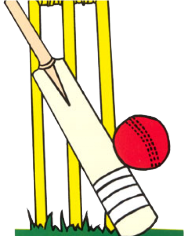 Stump Clipart Cricket Ball - Cricket Ball And Bad (640x480), Png Download