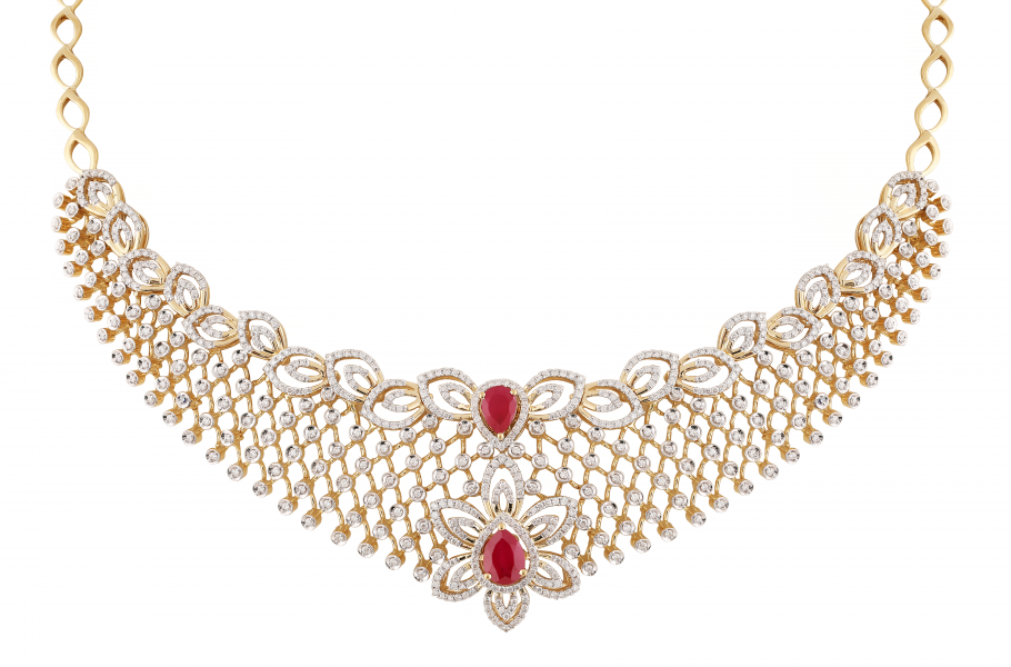 This Festive Season, We Have You Covered With Jewellery - Png Diamond Necklace Designs (910x600), Png Download