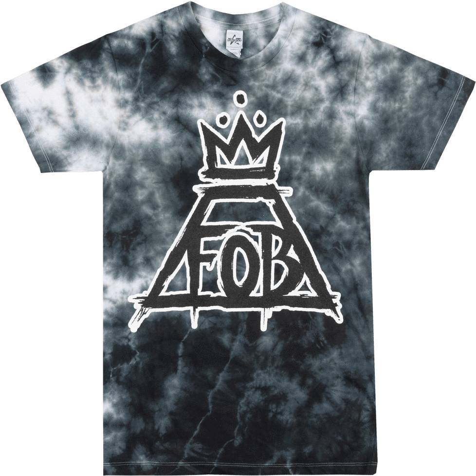 Fallout Boy Crown Logo T-shirt Tie Dye Mens Fob Rock - Active Shirt (1027x1000), Png Download
