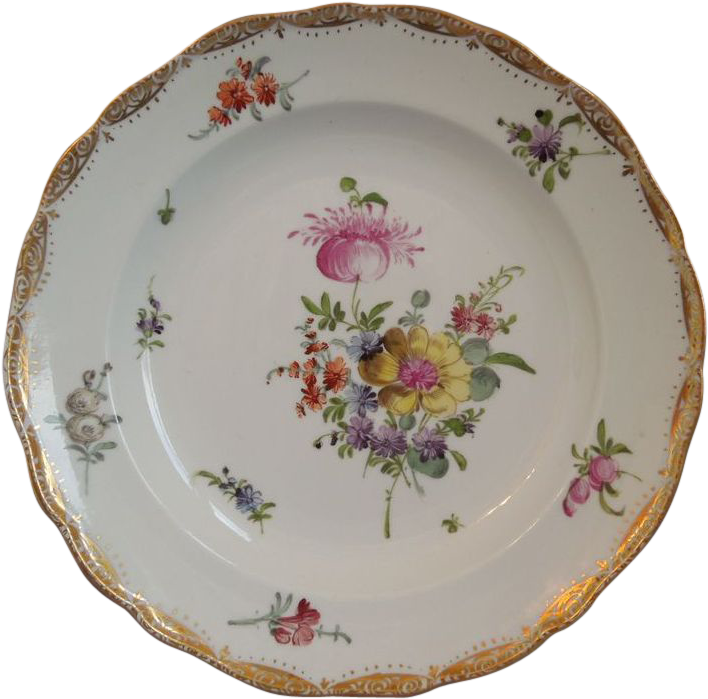Antique ~ Meissen Porcelain Plate ~ Rococo Design ~ - Plate (707x707), Png Download
