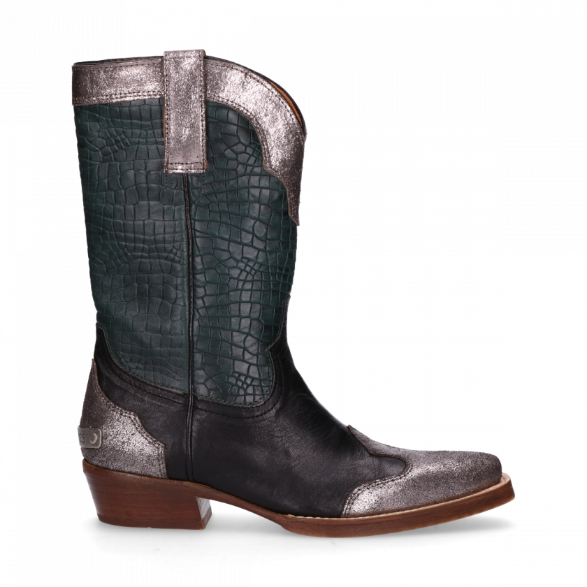Sisterhood Western Boot Silver, Black & Dark Green - Boot (840x840), Png Download