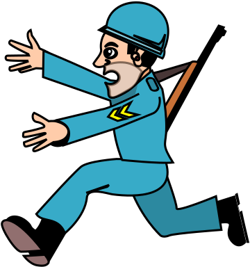 People - Cartoon German Soldier Running (566x800), Png Download