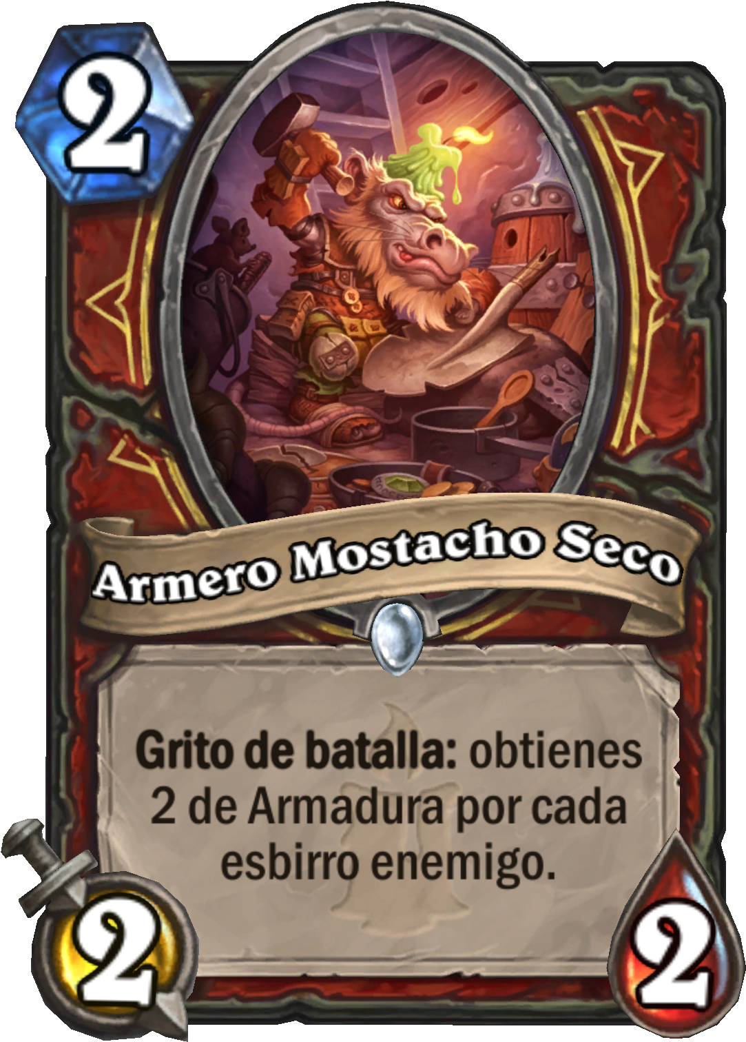 Drywhisker Armorer - Hearthstone 2 Cost Legendary (2000x2000), Png Download
