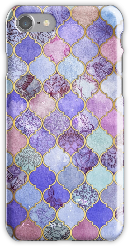 Royal Purple, Mauve & Indigo Decorative Moroccan Tile - Moroccan Tile Background Pattern (750x1000), Png Download