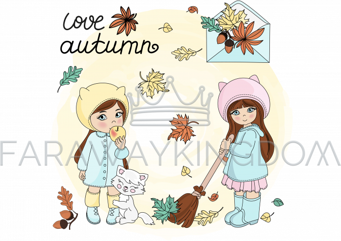 Autumn Leaves Fall Season Children Vector Illustration - Autumn (700x495), Png Download