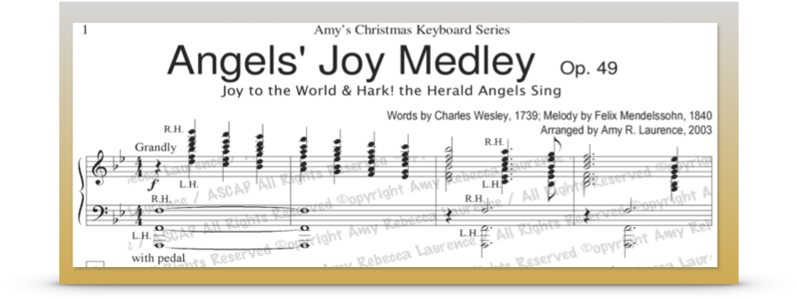 Angels' Joy Medley Piano Solo - Sheet Music (1000x393), Png Download