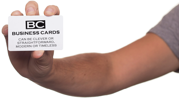 A Hand Holding A Business Card "bc" Business Cards - Hand And Business Card Png (798x590), Png Download