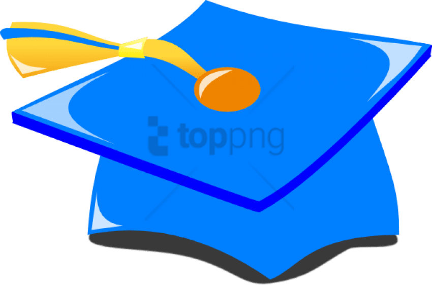 Graduation Hat Blue And Gold Clip Art - Blue And Gold Graduation Hat (600x396), Png Download