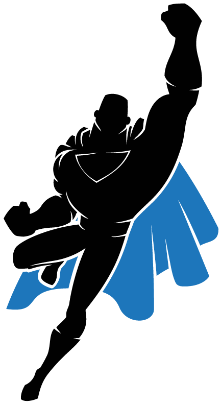 Silhouette Clipart Superhero - Flying Superman Silhouette Png (439x800), Png Download