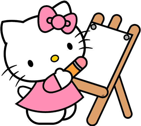 Hello Clip Art Cartoon Drawing - Clipart Hello Kitty Png (500x444), Png Download