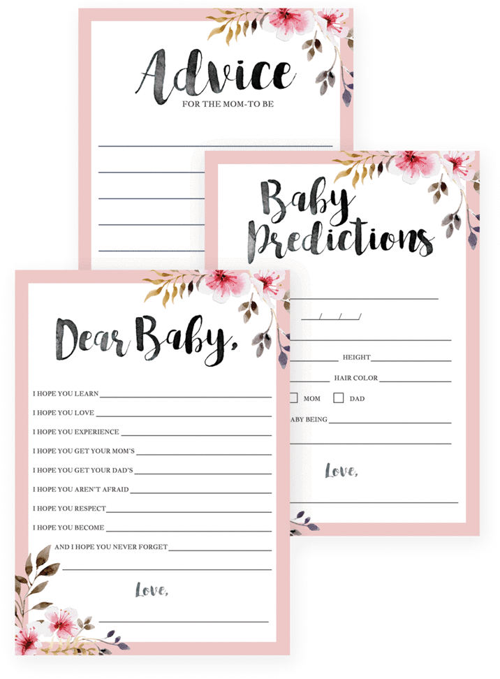 Blush Watercolor Baby Shower Activities For Girls By - Baby Shower Activities (819x1024), Png Download