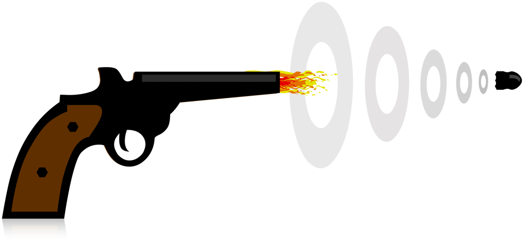 Gun Shoot Bullet - Cartoon Gun Shooting Bullet (960x453), Png Download
