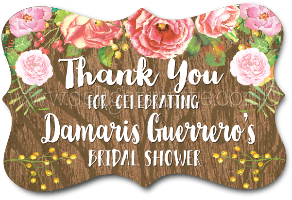 Rustic Floral Watercolor Bridal Shower Flourish Favor - Sweet Pea (612x612), Png Download