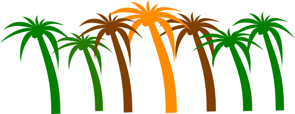 Palm Tree Clip Art (600x232), Png Download