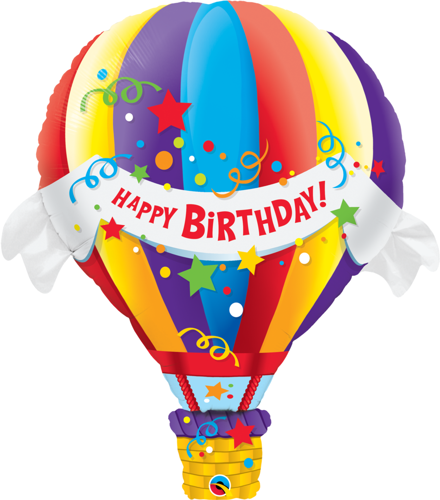 Happy Birthday Hot Air Balloon - Hot Air Balloon Helium Singapore (1024x1024), Png Download
