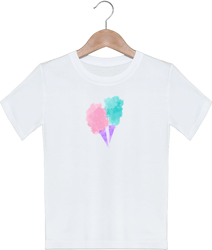 T-shirt Garçon Motif Watercolor Cotton Candy Pinkglitter - Heart (690x850), Png Download