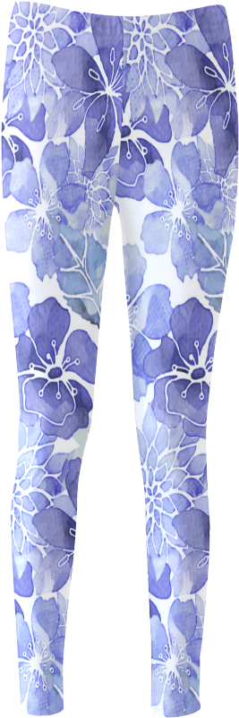 Watercolor Flower Pattern Women's Leggings - Pajamas (1000x1000), Png Download