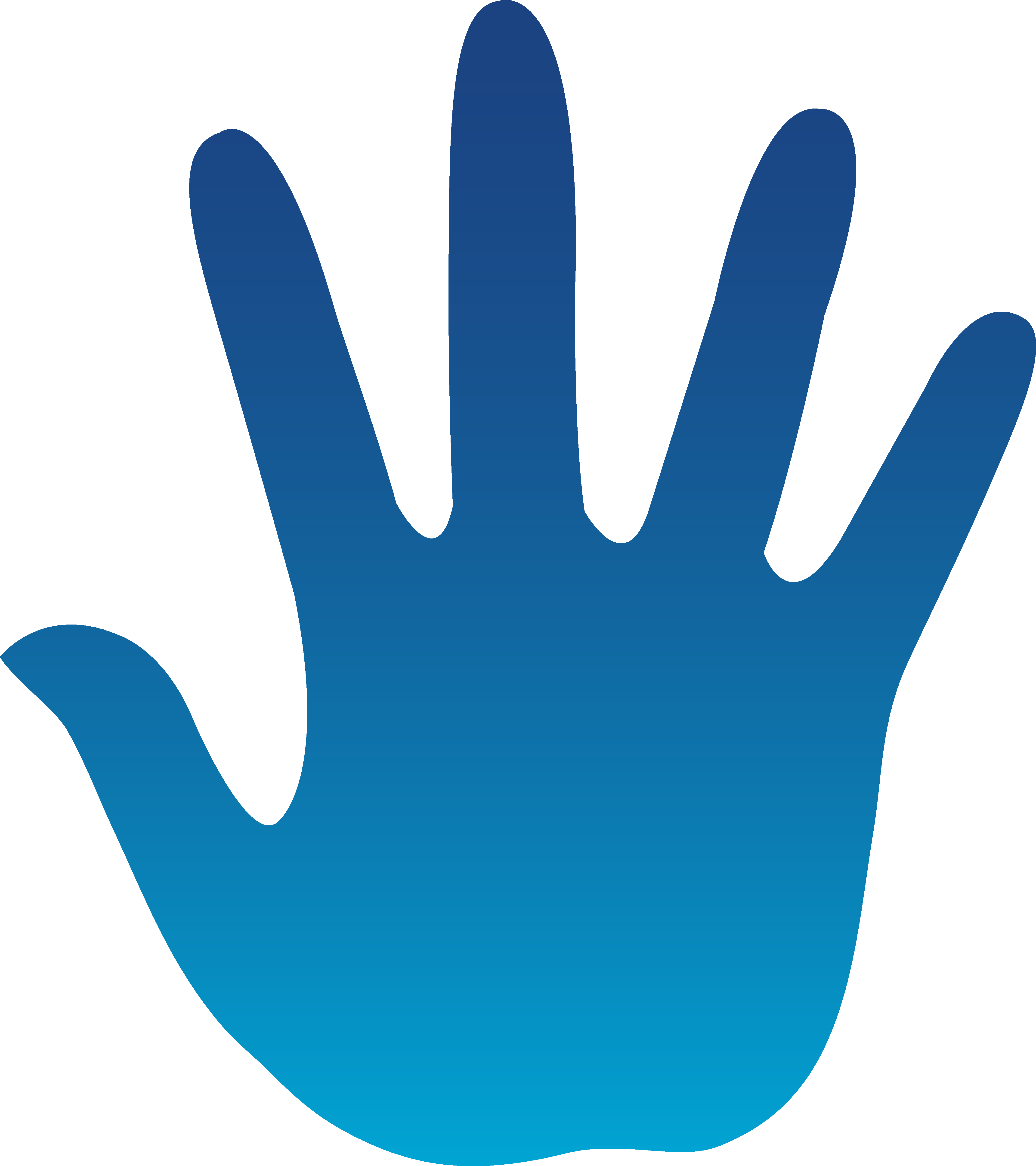 Blue Hand Print - High Five Hand Clipart (4479x5039), Png Download