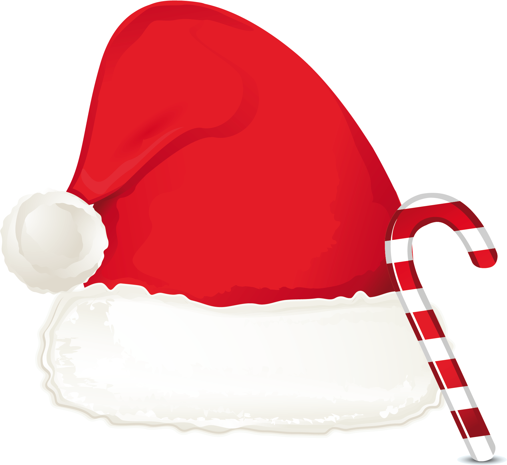Coat Transparent Background Clip Art Christmas Cane - Christmas Hat And Candy Cane (1908x1712), Png Download