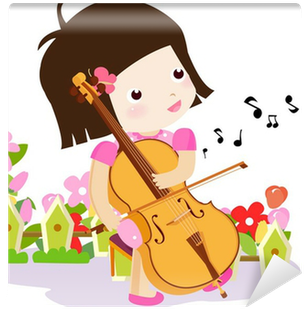 Vector Illustration, Girl Playing Violin Wall Mural - Violin (400x400), Png Download