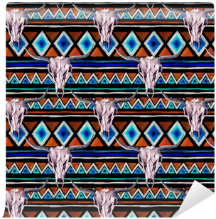 Seamless Background With Trendy Tribal Design - Wallpaper (400x400), Png Download
