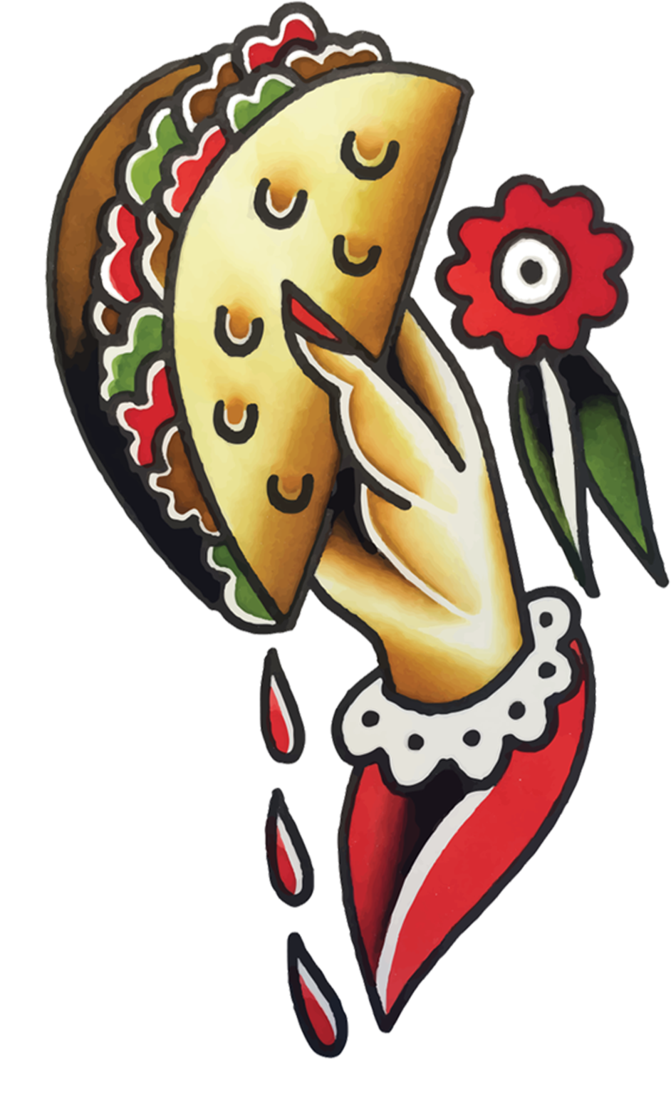 Taco To Go - Traditional Taco Tattoo (2048x2048), Png Download