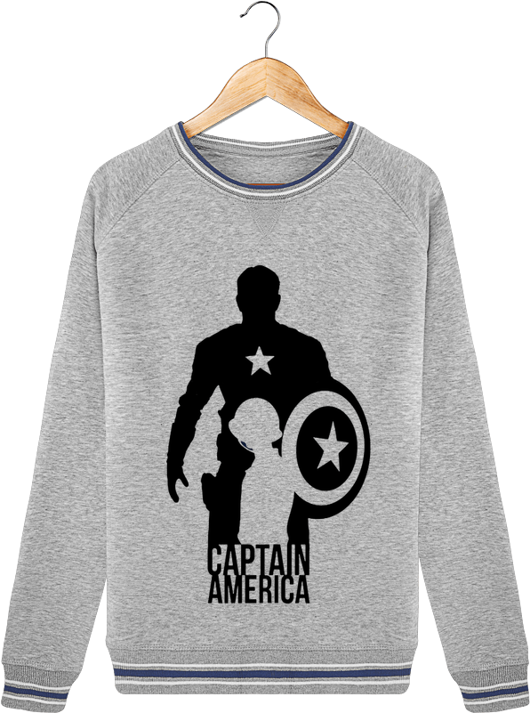 Sweatshirt Round Neck Stella Trips Tipped Captain America - Captain America Shield Mug (690x850), Png Download