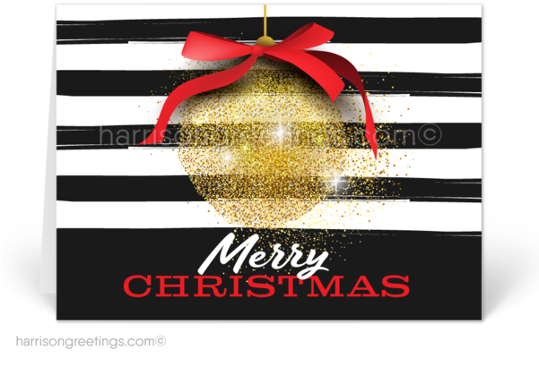Red And Gold Merry Christmas Holiday Cards - Greeting Card (560x417), Png Download