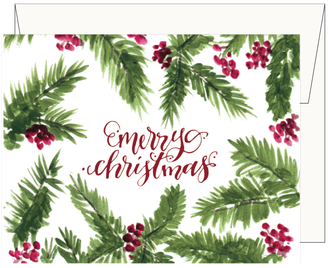 Holly Berry Merry Christmas Holiday Card - Christmas Ornament (419x419), Png Download
