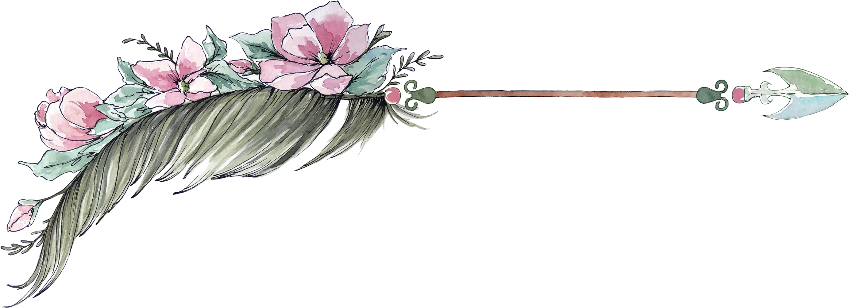 Download Hd Arrow Watercolor Watercolour Boho Hipster Watercolor Boho Arrow Png Transparent Png Image Nicepng Com
