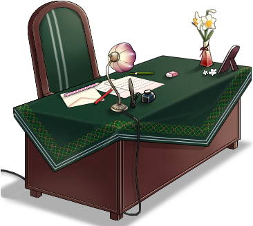 Mutsukis Desk - Desk (365x347), Png Download