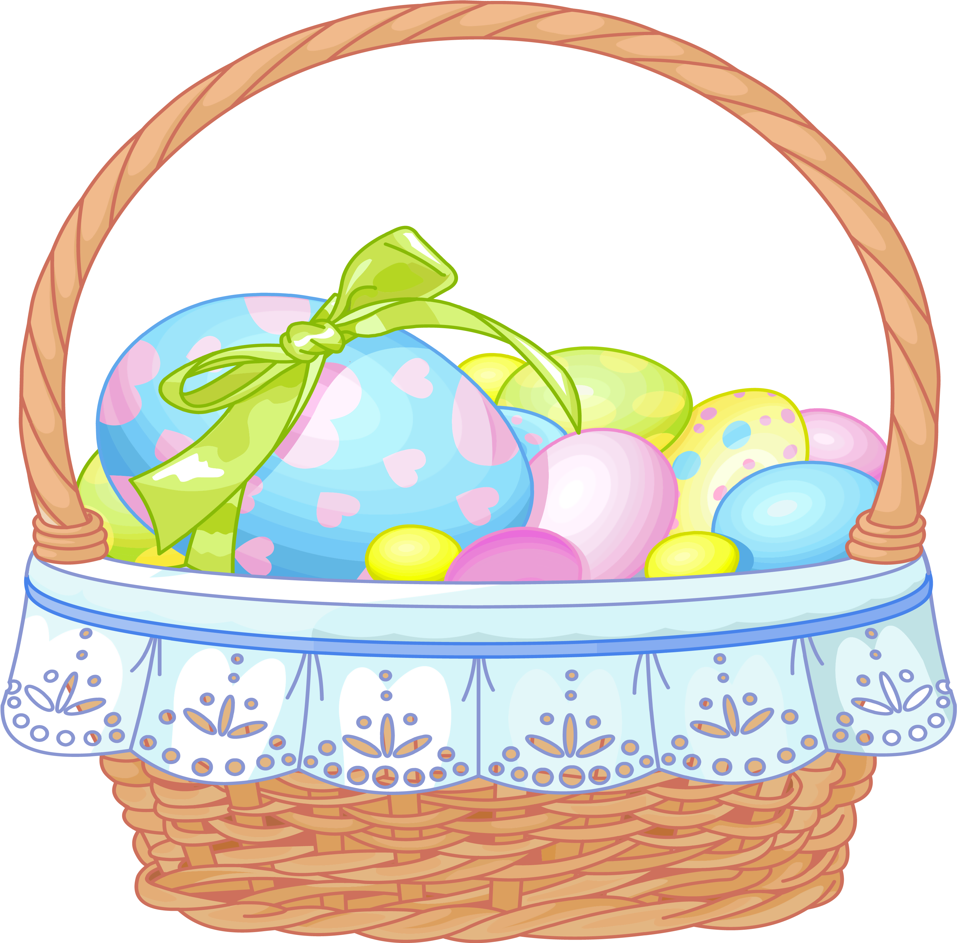 Easter Basket Bunny Png Transparent Easter Basket Bunny - Easter Basket Clipart (3467x3836), Png Download