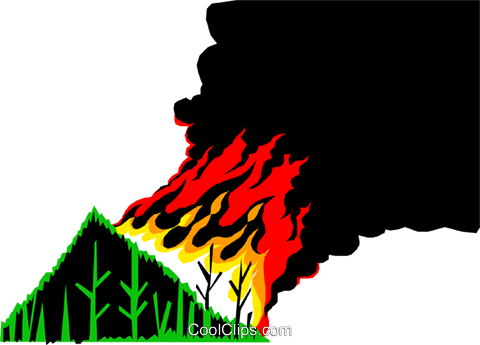 Forest Fire Royalty Free Vector Clip Art Illustration - Forest Fire Vector Png (480x345), Png Download