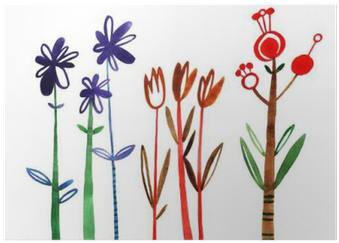 Colorful Floral Collection With Leaves And Flowers, - Watercolor Painting (400x400), Png Download