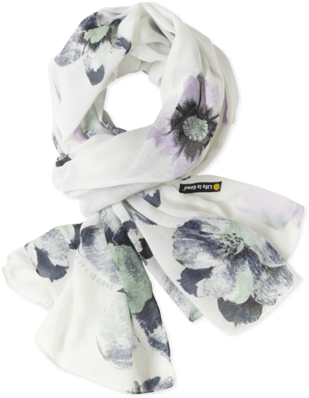 Watercolor Flower Lightweight Scarf - Satin (570x570), Png Download