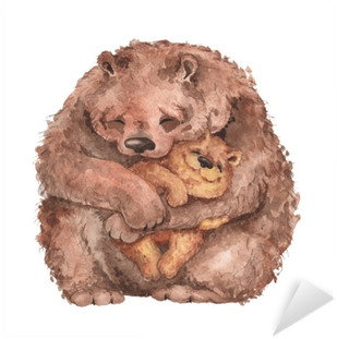 Handmade Drawing - Watercolor Mama Bear (400x400), Png Download