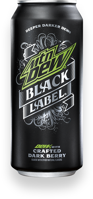 Nutrition Info - 16 Oz Mountain Dew Black Label 12 Pk (327x695), Png Download