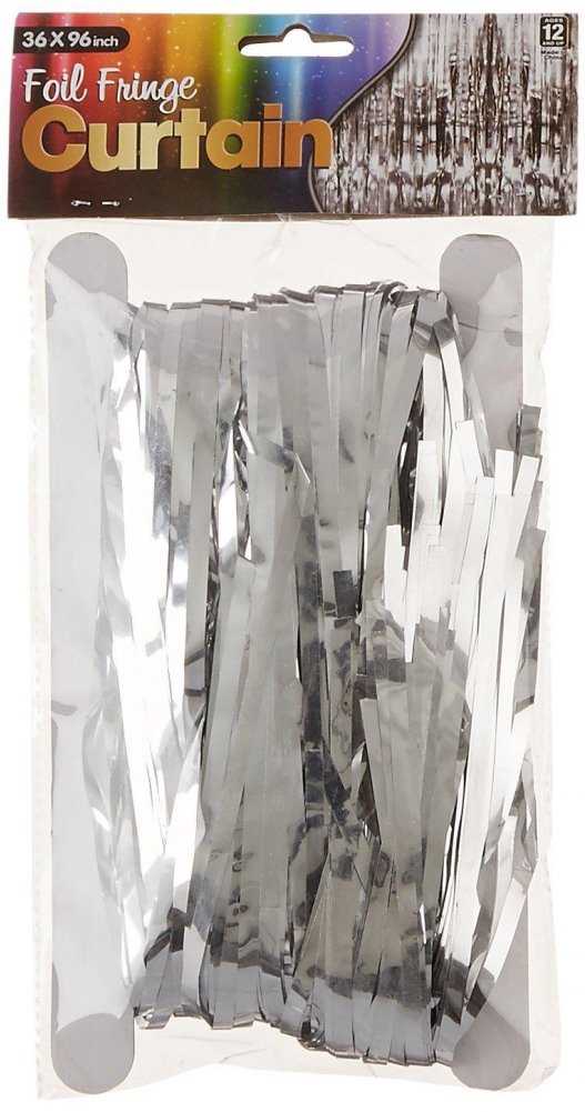 Ended - 3 Ft X 8 Ft. Metallic Silver Foil Fringe Curtains Door (1000x1000), Png Download