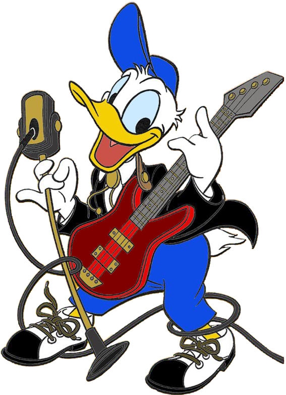 Disney Music Clipart - Donald Duck With Guitar (600x803), Png Download