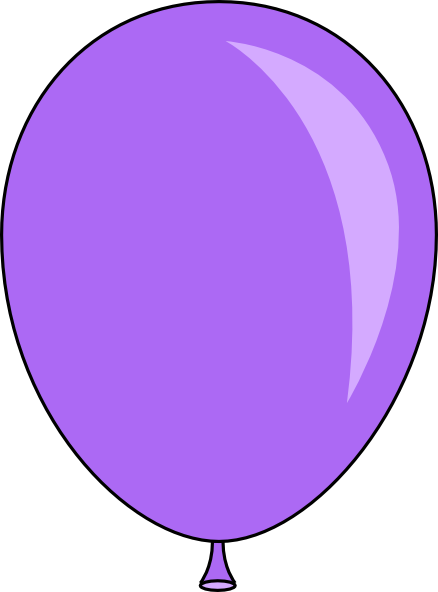 Small - Purple Balloon Clipart (438x592), Png Download