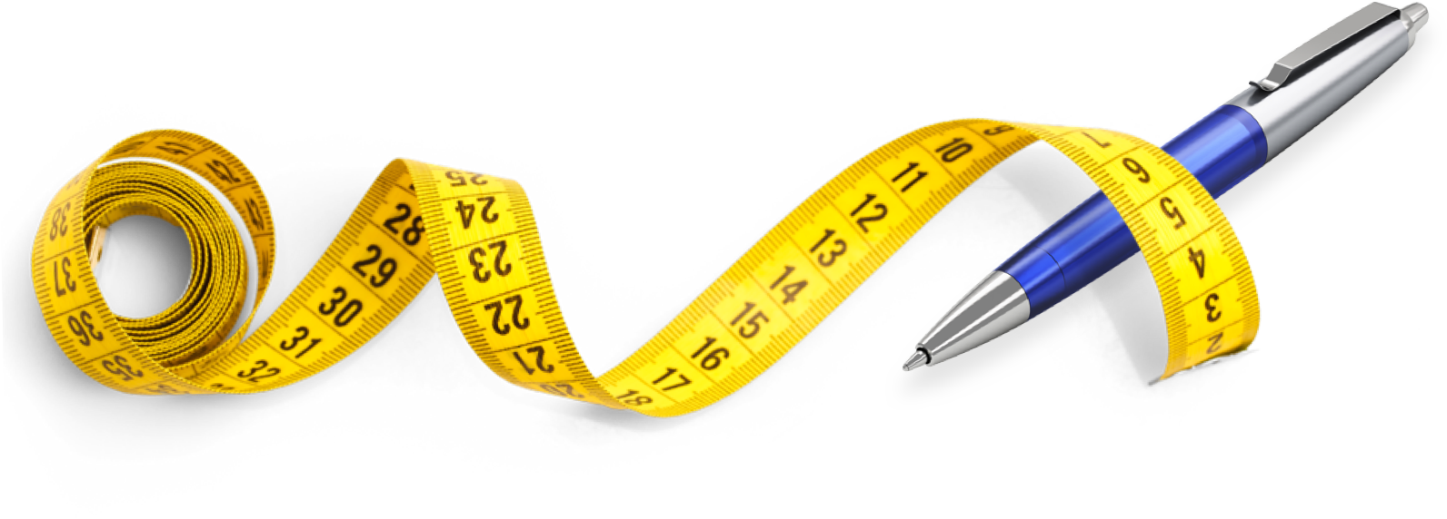 Measure Tape Png - Measure Tape (1592x572), Png Download