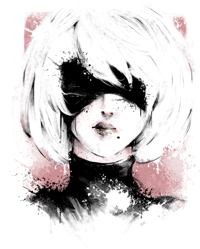 Nier Automata 2b T-shirt (1024x887), Png Download